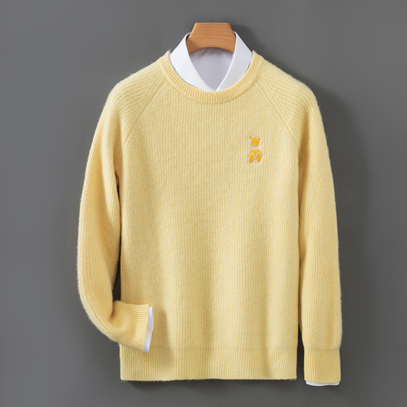 Embroidery In Australia - 남성용 O넥 자수 니트웨어 100% 호주산
