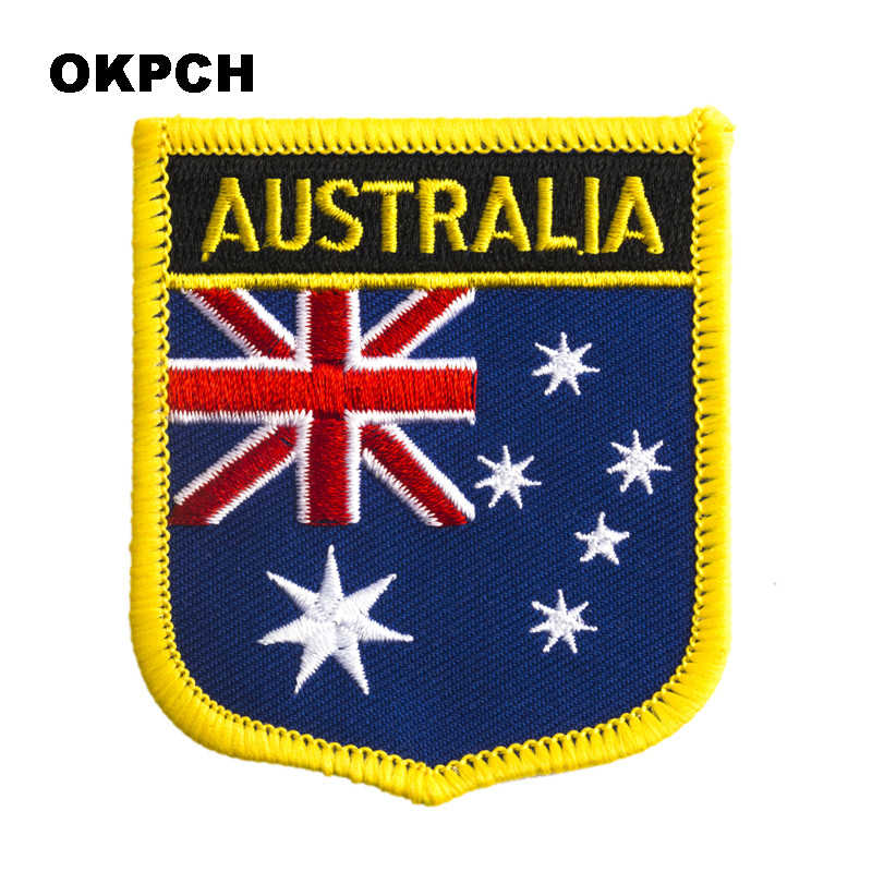 Embroidery In Australia - 호주 국기 방패 모양 다리미 자수
