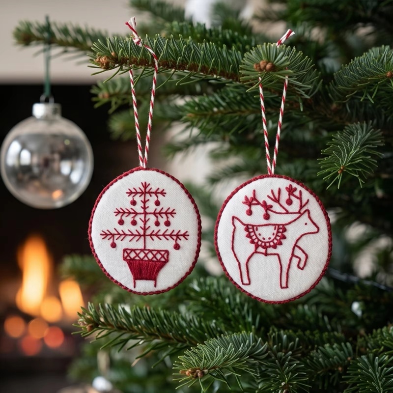 Embroidery Xmas Kits - 초보자 및 성인용 크리스마스 자수 키트