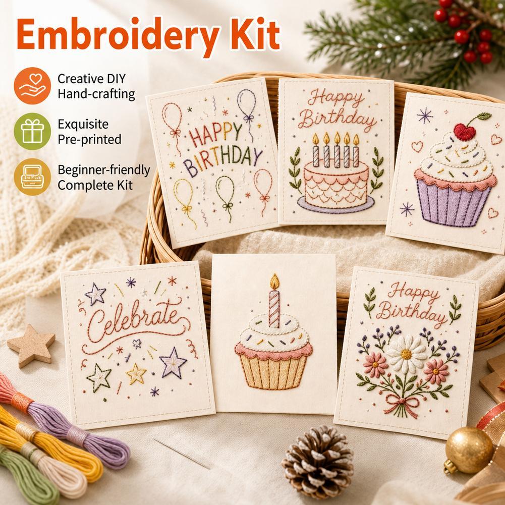 Embroidery Xmas Kits - 자수 키트, DIY 스티치 카드 만들기,