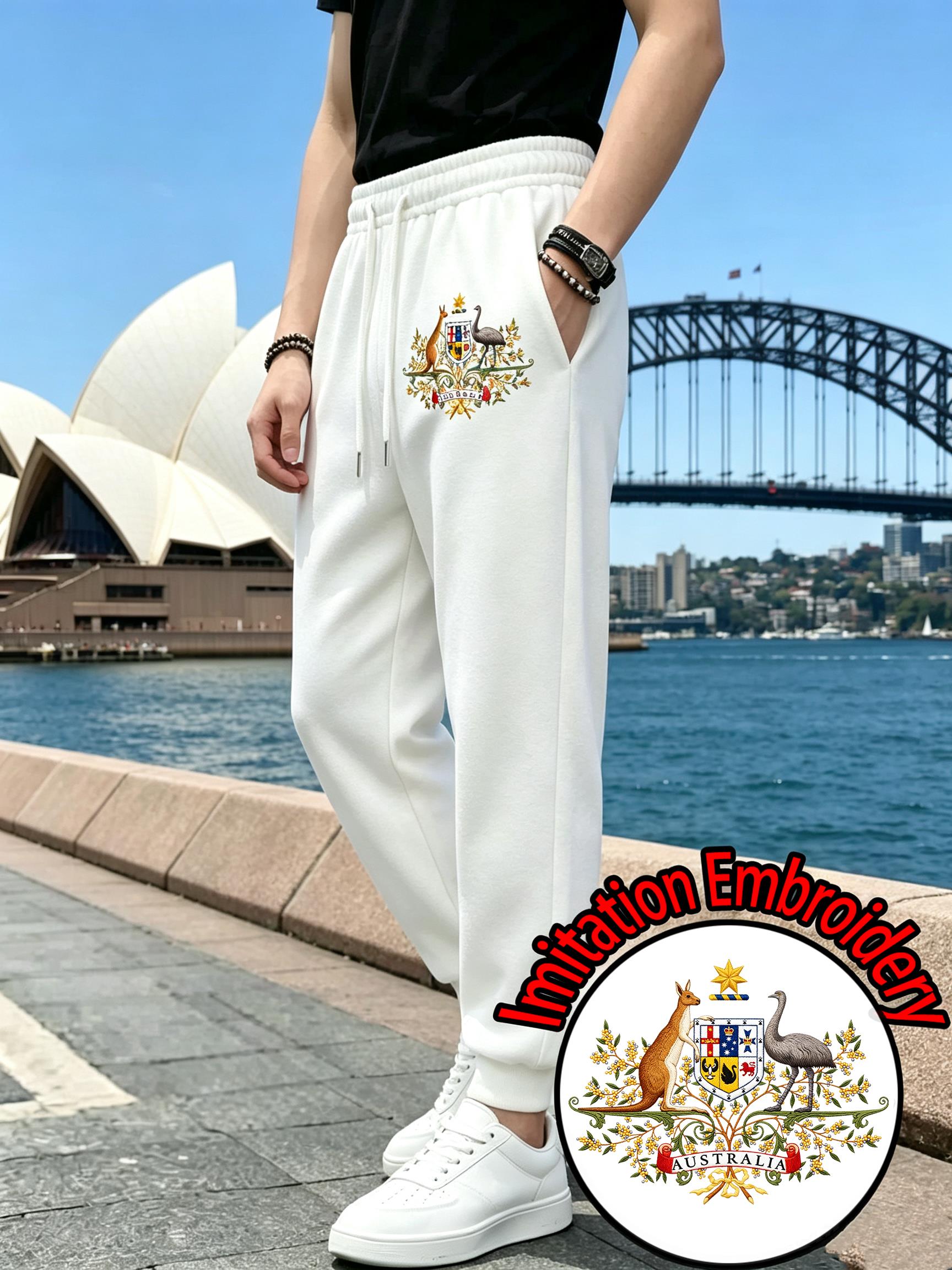 Embroidery In Australia - 호주 스타일의 자수 프린트가 들어간 남성용