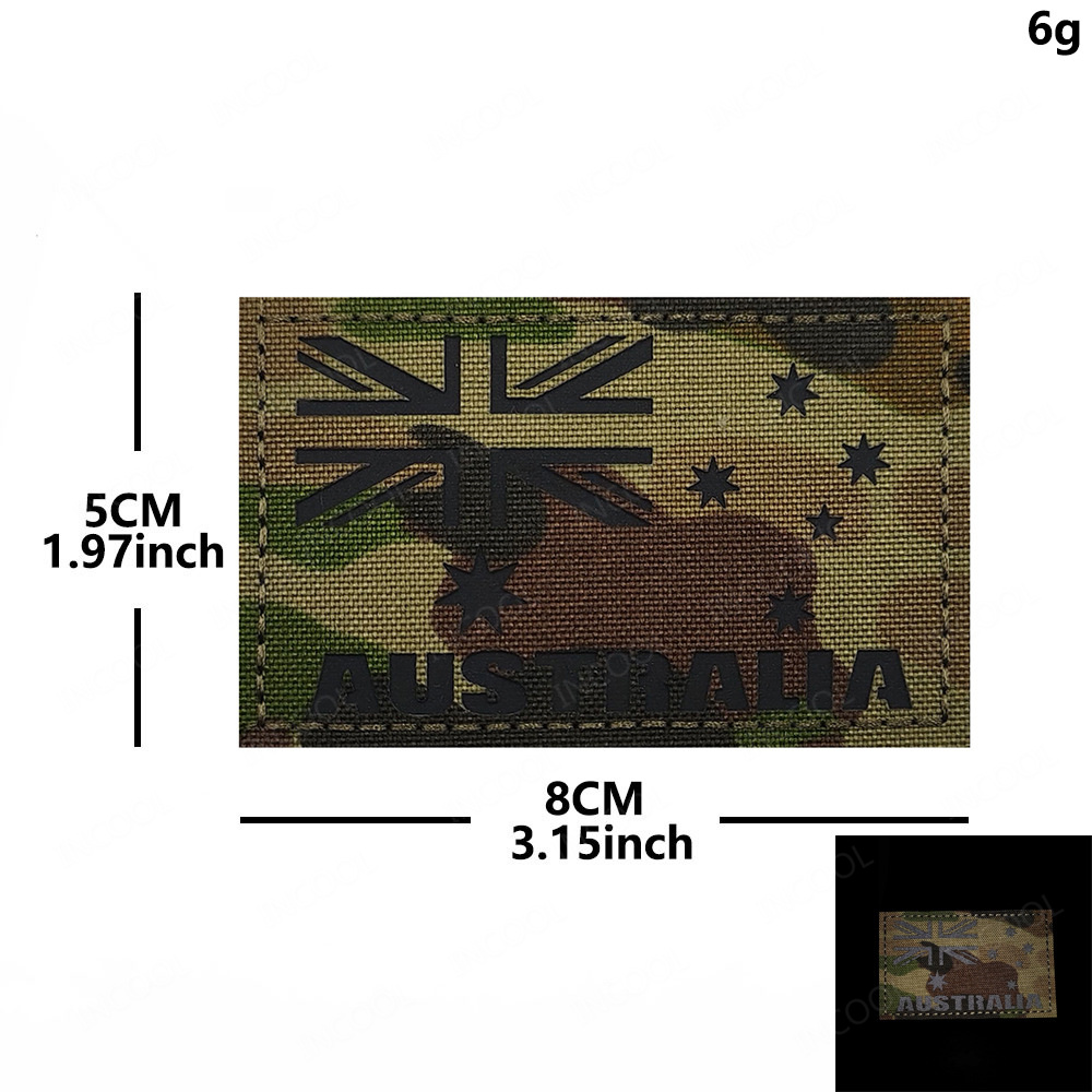 Embroidery In Australia - 호주, 뉴질랜드, 파푸아뉴기니 국기 반사 패치,