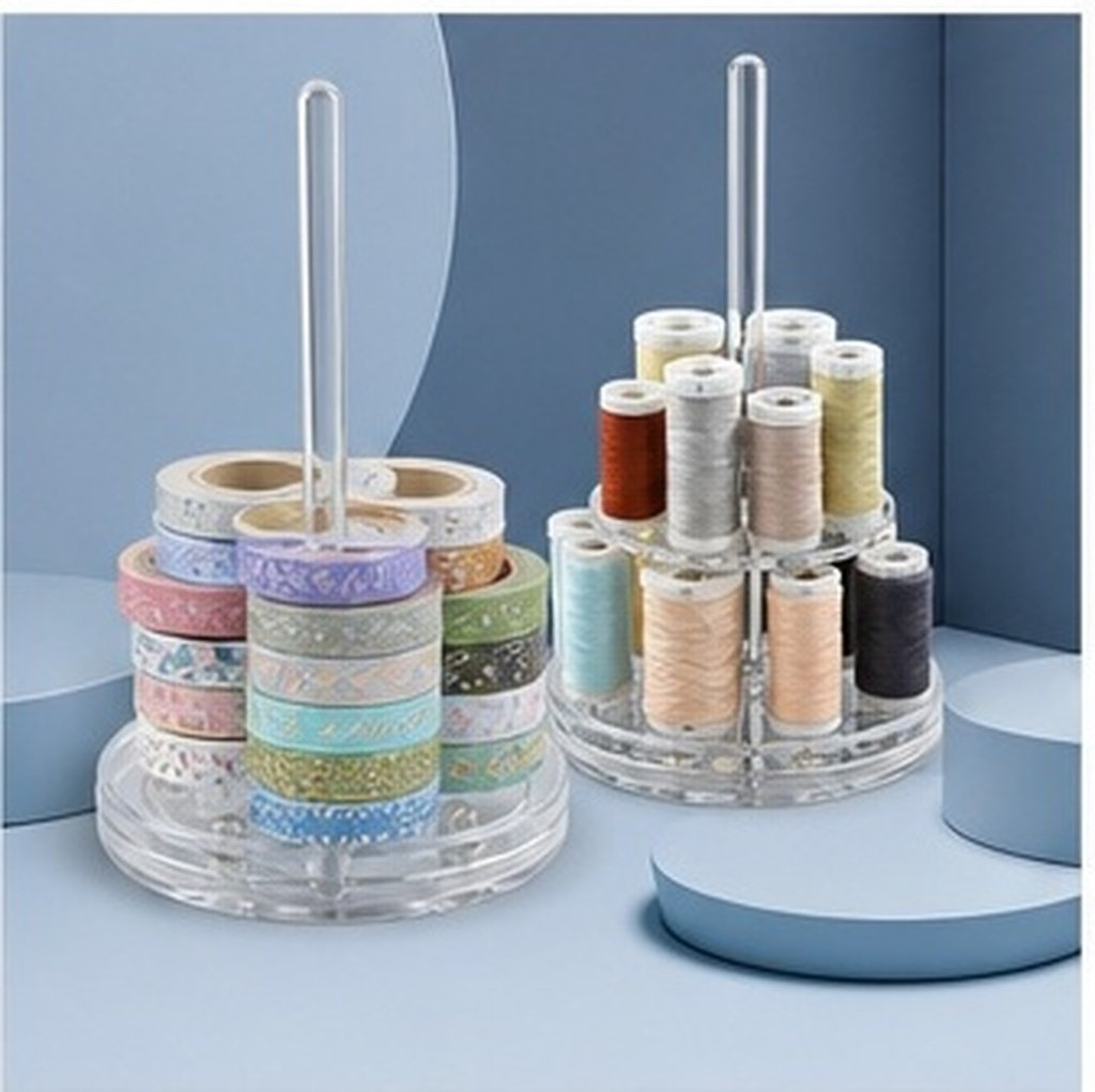 Embroidery Ribbon - 2개입 데스크탑 회전식 리본 홀더, 안정적인
