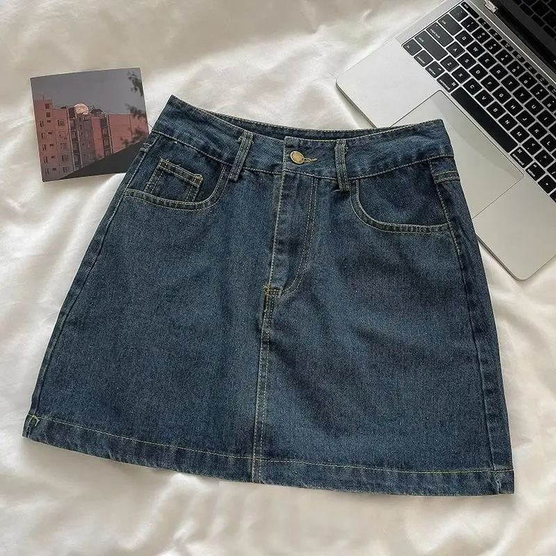 Embroidery Style - Y2K 데님 스커트 세트: 빈티지 일본