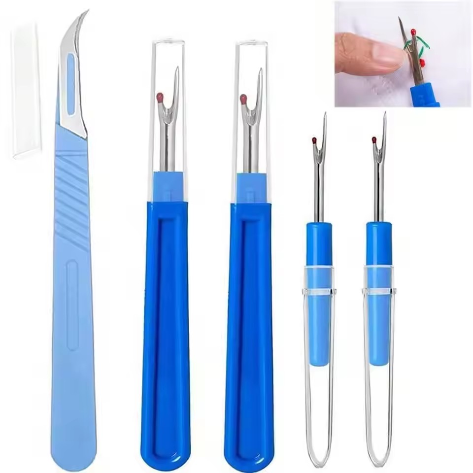 Embroidery Removal Tool - 2/5개입 봉제용 실 제거기 세트, 파란색