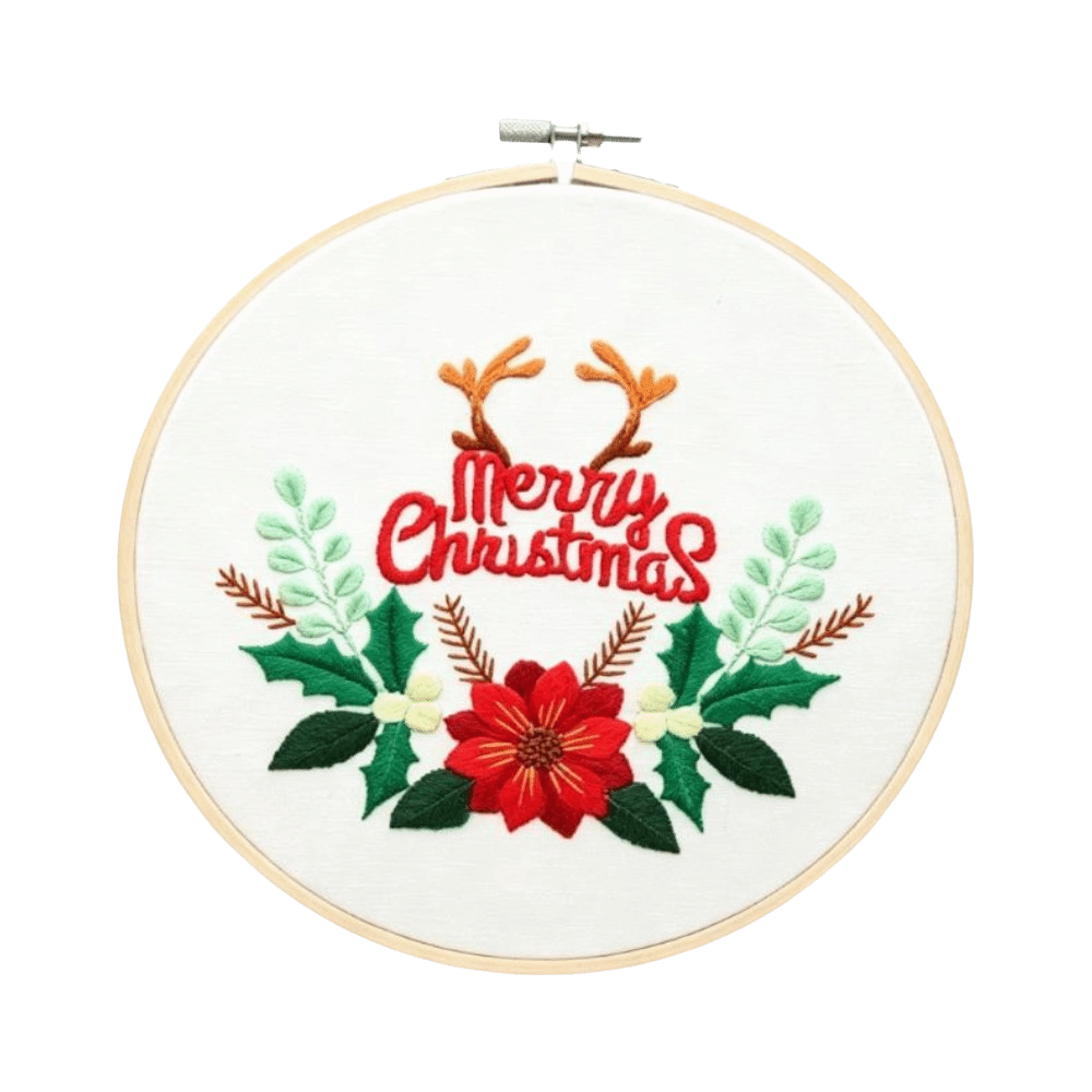 Embroidery Xmas Kits - 수제 크리스마스 자수 키트: 눈사람, 트리,