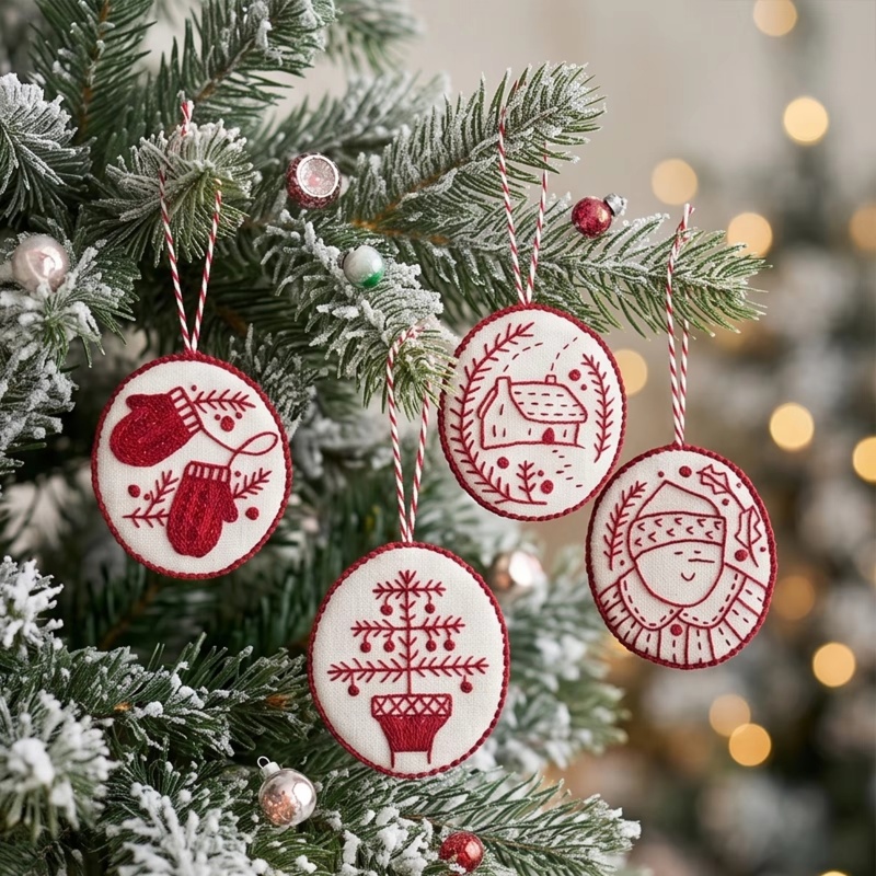 Embroidery Xmas Kits - 초보자 및 성인용 크리스마스 자수 키트