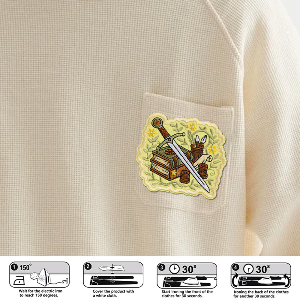 판타지 북 패치 1개, 동화 검과 책 패치, 황금빛 로 - Embroidery Viewer 리뷰 및 가격