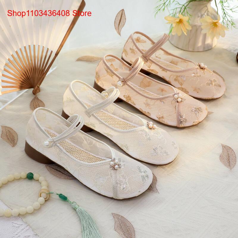 새로운 메쉬 로우힐, 치파오 스팽글 자수 에스닉 스타일 - Embroidery Style 리뷰 및 가격