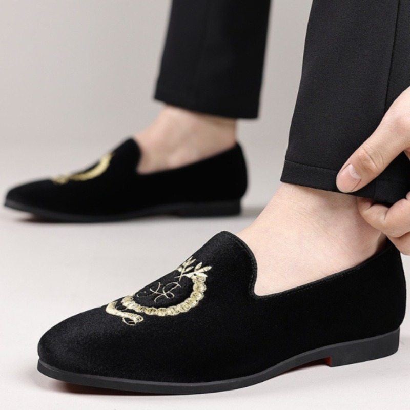 럭셔리 디자이너 로퍼 스웨이드 가죽 자수 캐주얼 신발  - Embroidery On Leather 리뷰 및 가격
