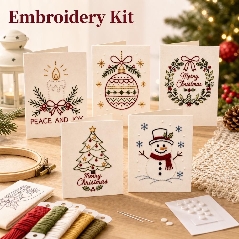 자수 키트, DIY 스티치 카드 만들기, 미리 인쇄된  - Embroidery Xmas Kits 리뷰 및 가격