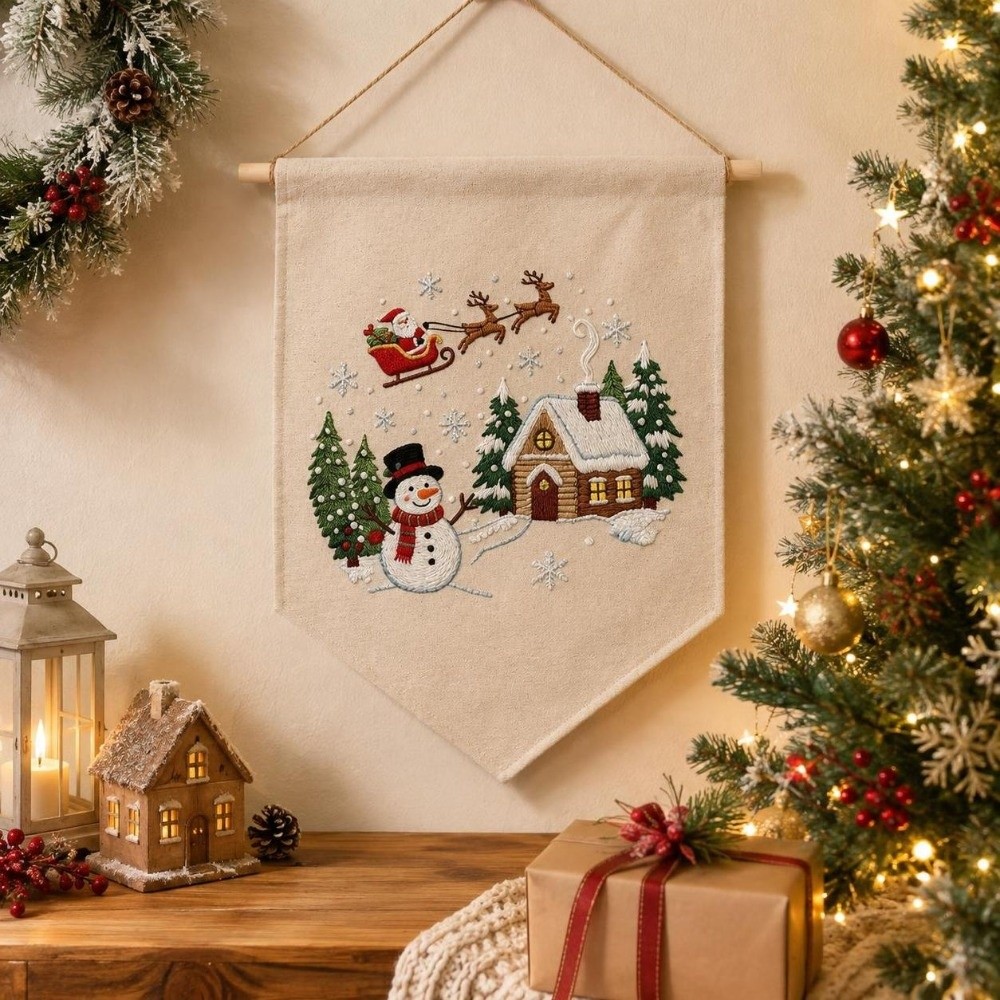수제 크리스마스 자수 키트: 눈사람, 트리, 사슴, 산 - Embroidery Xmas Kits 리뷰 및 가격