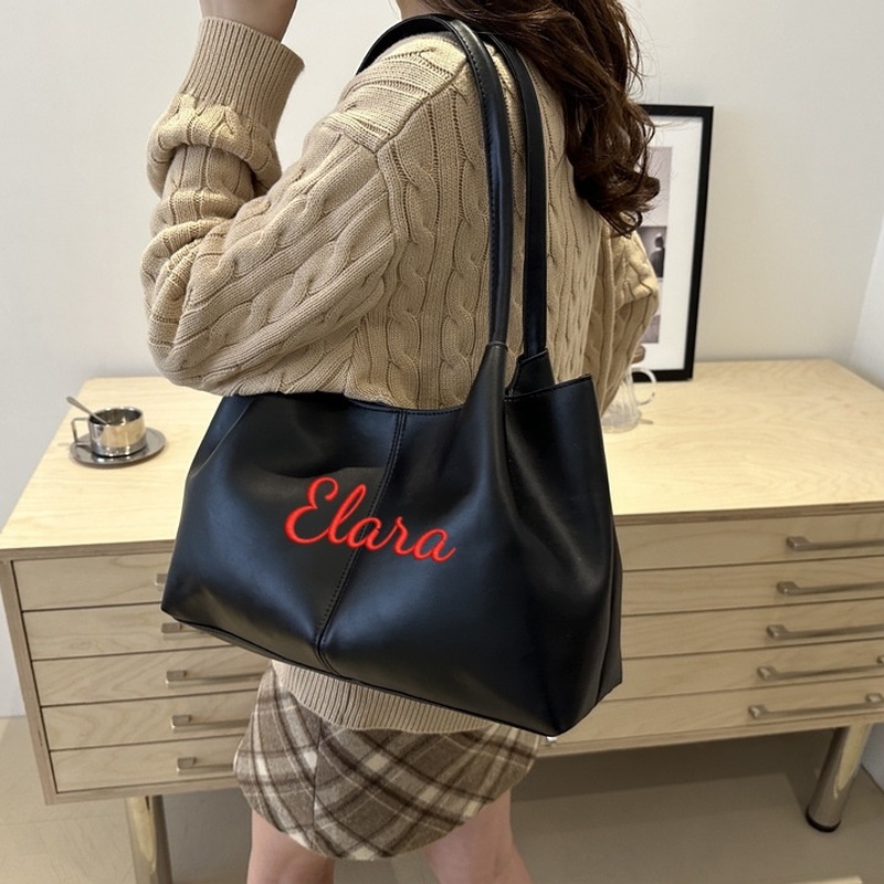 맞춤 자수 이지 언더암 토트백 긴 스트랩 싱글 숄더 디 - Embroidery Name Designs 리뷰 및 가격