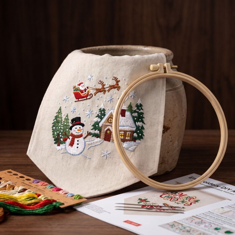수제 크리스마스 자수 키트, 눈사람과 산타클로스 디자인 - Embroidery Xmas Kits 리뷰 및 가격