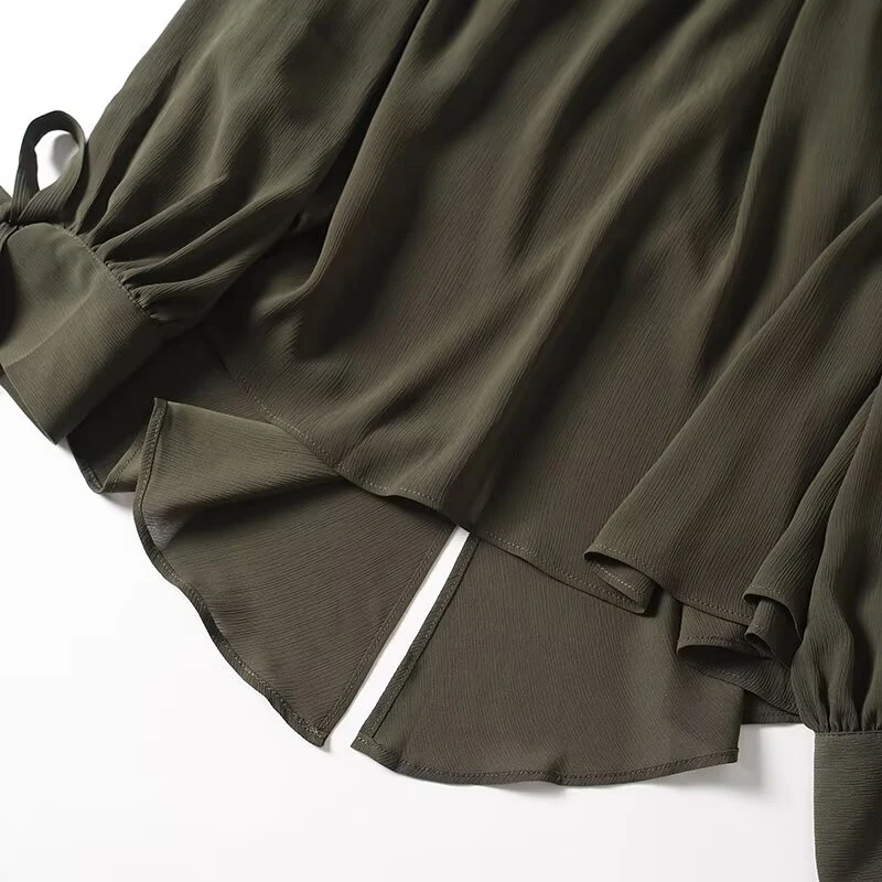 2025 프랑스 스타일 여성용 셔츠 짙은 녹색 루즈핏  - Embroidery Style 리뷰 및 가격