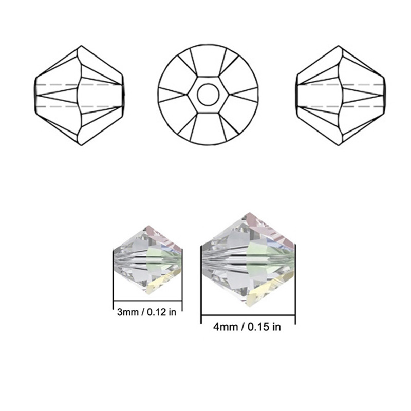 3/4mm 유리 크리스탈 Bicone 모양의 느슨한 구 - Embroidery Glass Beads 리뷰 및 가격