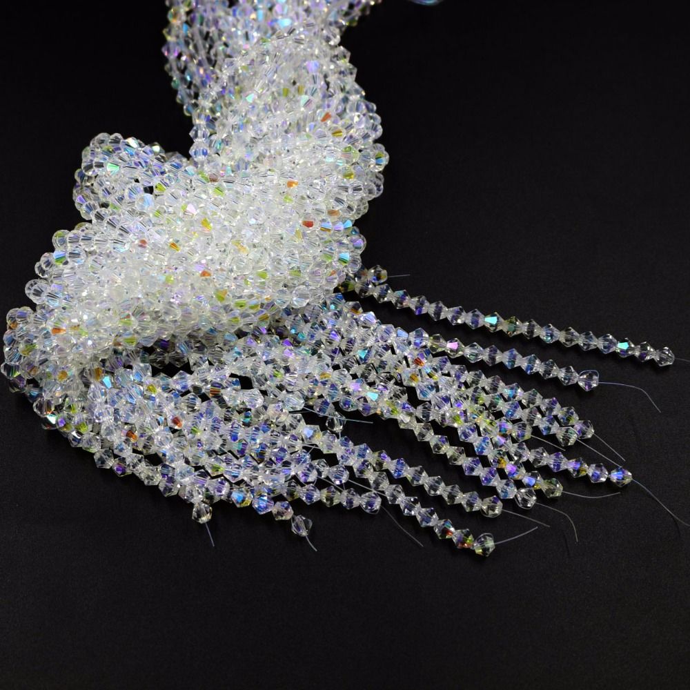 3/4mm 유리 크리스탈 Bicone 모양의 느슨한 구 - Embroidery Glass Beads 리뷰 및 가격