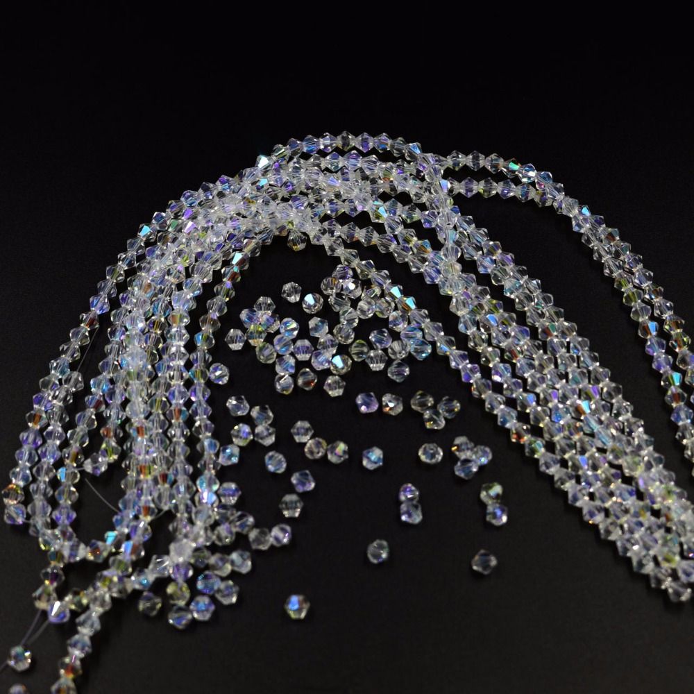 3/4mm 유리 크리스탈 Bicone 모양의 느슨한 구 - Embroidery Glass Beads 리뷰 및 가격