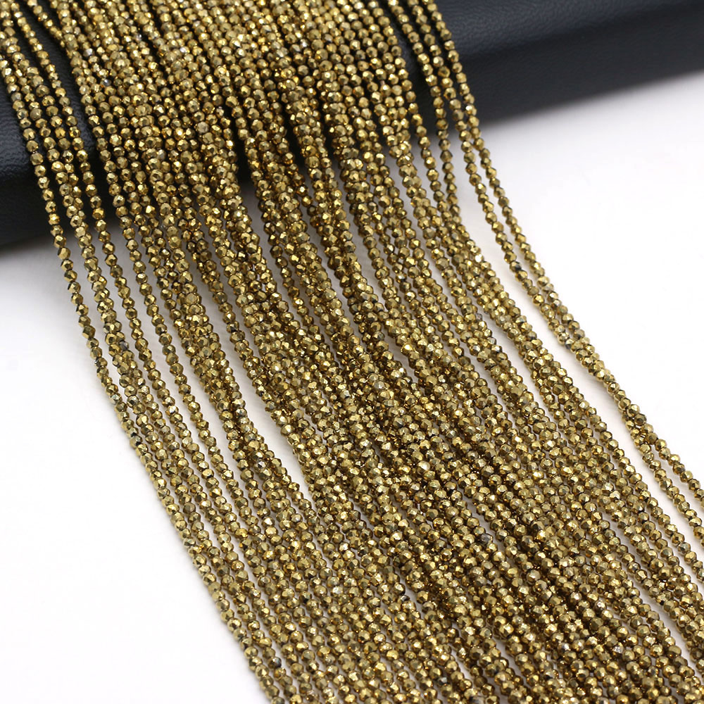5 조각 2mm 황금 노란색 천연석 작은 둥근 구슬면  - Embroidery Glass Beads 리뷰 및 가격
