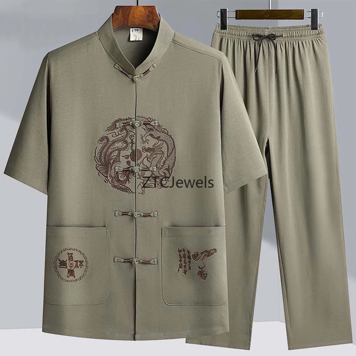 전통 중국 쿵푸 정장 남성용 영춘 태극권 코스프레 의상 - Embroidery Men Shirt 리뷰 및 가격