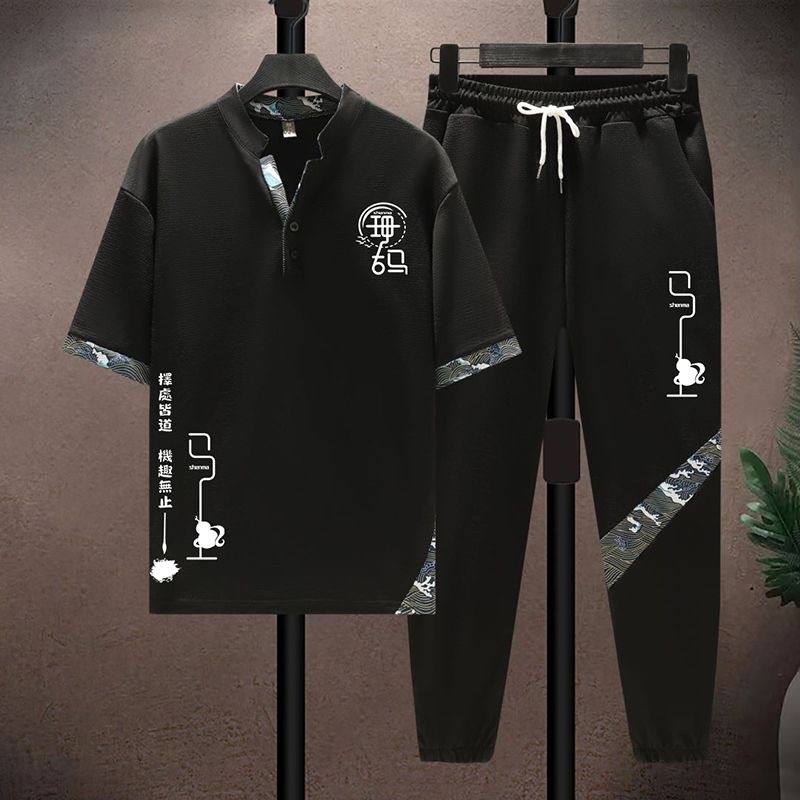 여름 신상 트렌디 프린트 아이스 실크 통기성 반팔 티셔 - Embroidery Men Shirt 리뷰 및 가격