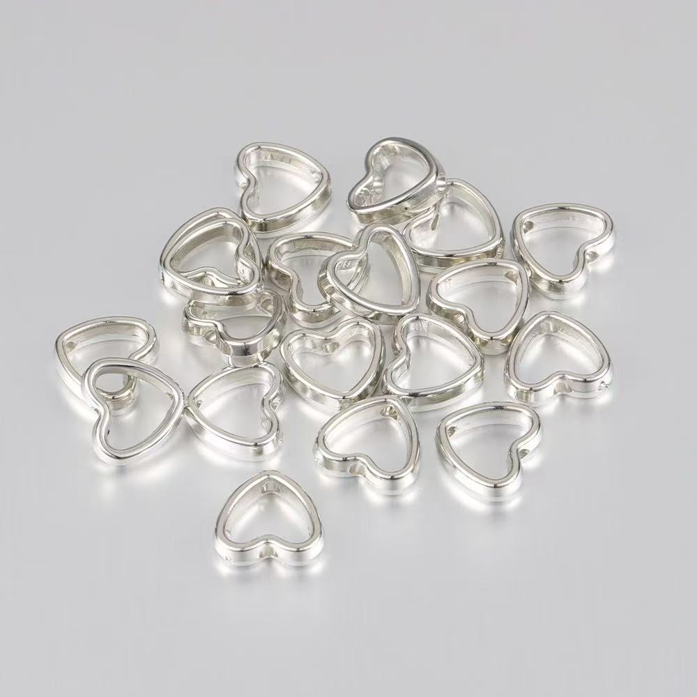 50/100개 하트 프레임 랩 비즈 더블 스트레이트 홀 - Embroidery Glass Beads 리뷰 및 가격