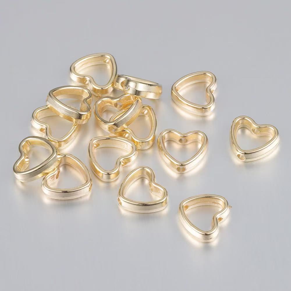 50/100개 하트 프레임 랩 비즈 더블 스트레이트 홀 - Embroidery Glass Beads 리뷰 및 가격