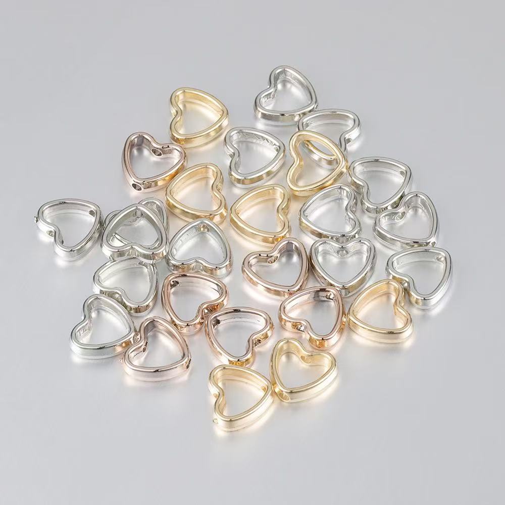 50/100개 하트 프레임 랩 비즈 더블 스트레이트 홀 - Embroidery Glass Beads 리뷰 및 가격