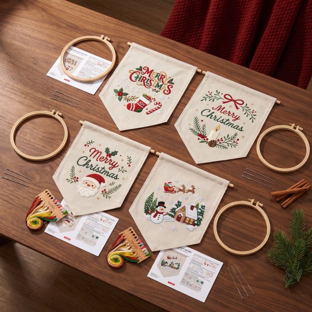 수제 크리스마스 자수 키트, 눈사람, 산타클로스, 십자 - Embroidery Xmas Kits 리뷰 및 가격